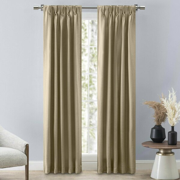 Ricardo Ricardo Grasscloth 2-Way Pinch Pleated with Back Tabs Curtain Panel Pair 04706-80-184-77